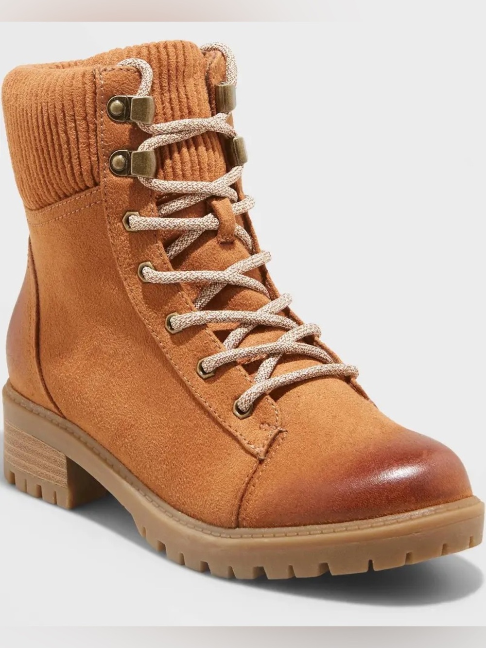 NWB Universal Thread Women's Lue Lace-Up Hiking Boots Cognac 9
